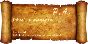 Pável Annamária névjegykártya